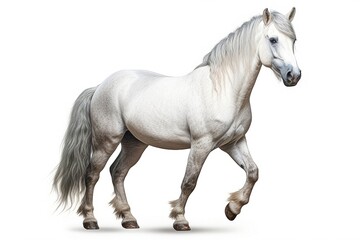 Poster - white horse isolated on white background.