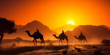 Arid Wilderness: Camels In A Remote Environment