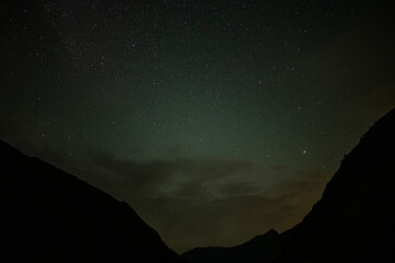 Wall Mural - night sky full of stars in the fagaras mountains, carpathians, romania.