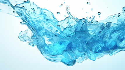 Aufkleber - Blue water splash on white background. Liquid drips scattered.
