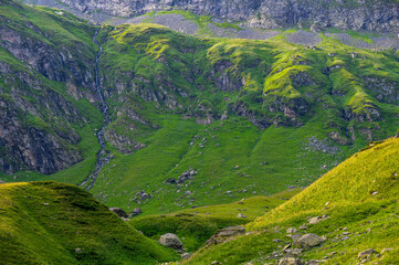 Wall Mural - Waterfall in the Fagaras Mountains, Romania.