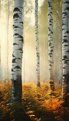 Wall Mural - beautiful autumn nature with vibrant and warm colors. generative ai illustrations