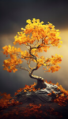 Wall Mural - beautiful autumn nature with vibrant and warm colors. generative ai illustrations