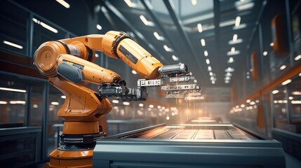 Leinwandbilder - Intelligent robotic system for warehouses and factories.