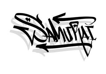 Wall Mural - SAMURAI word graffiti tag style