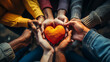A powerful image of hands forming a heart shape, symbolizing unity and support for mental health 