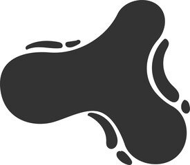 Poster - organic abstract shape with splashes. liquid organic blob. random black simple ink drops. fluid elem