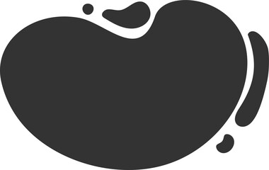 Poster - organic abstract shape with splashes. liquid organic blob. random black simple ink drops. fluid elem