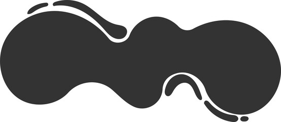Poster - organic abstract shape with splashes. liquid organic blob. random black simple ink drops. fluid elem