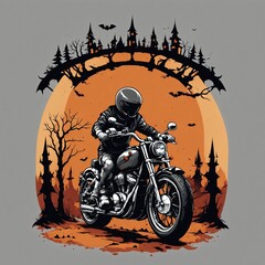 Sticker - motorcycle rider silhouette