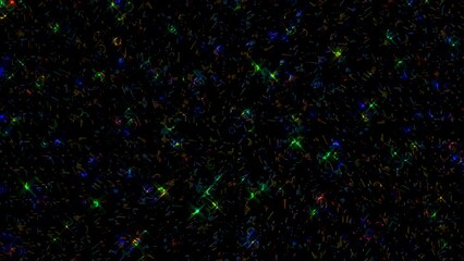3D Abstract shining bright lines set wave, colorful, black background	