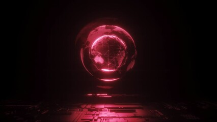 Red Planet Earth HUD 3D Object Loop