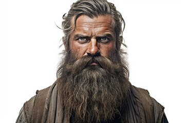 Poster - bearded man isolated on white background