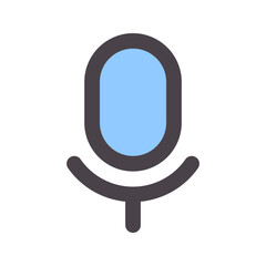 Sticker - mic flat line icon