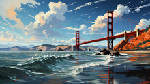  Illustration Of The Golden Gate Bridge