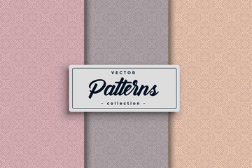 Fototapete - Vector of seamless pattern collection, Decorative geometric pattern wallpaper set.