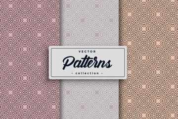 Wall Mural - Vector of seamless pattern collection, Decorative geometric pattern wallpaper set.