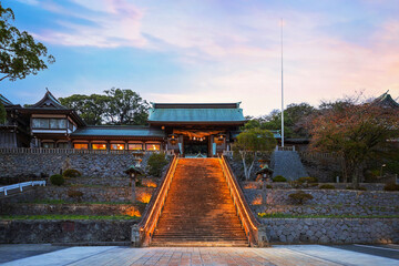 Sticker - Nagasaki, Japan - Nov 28 2022: Suwa Shrine is a major Shinto shrine, it's established as a way of stopping and reverting the conversion to Christianity that took place in Nagasaki