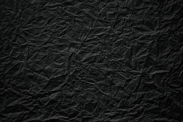 Wall Mural - crumpled paper texture, black cardboard sheet, gloomy background
