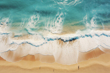  Top view of beautiful beach. Ai generative.