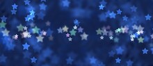 Blue Stars Bokeh Background Illustration New Quality Universal Colorful Joyful Stock Image