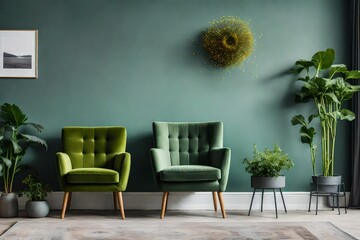 Wall Mural - modern living room with sofa. AI-Generated