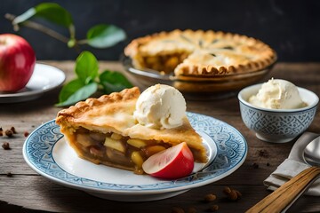 Wall Mural - Apple Pie Alchemy with Vanilla Ice Cream