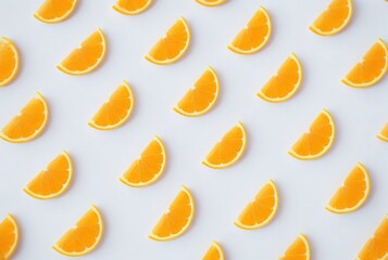 Wall Mural - Orange slices on a blue background