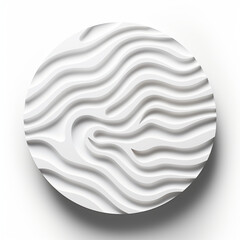 Wall Mural - Abstract white paper wave curve lines design, luxury texture with smooth and clean subtle in circle isolated on white background