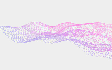 Poster - Abstract hexagonal grid background, 3d rendering.