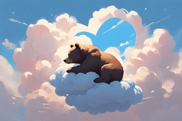 a bear on a cloud,Generative Ai