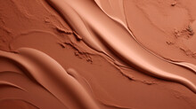 Cosmetic Smears Of Creamy Dark Skin Texture On A Beige Background