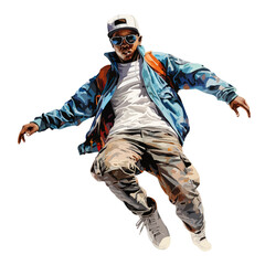 hiphop man illustration, generative ai