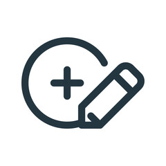 Poster - add note button concept illustration line icon design editable vector eps10