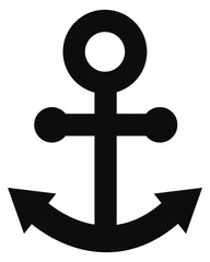 Wall Mural - Anchor icon. Black nautical symbol. Sailing sign