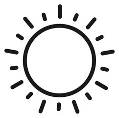 Poster - Sunshine icon. Hot summer sun linear symbol