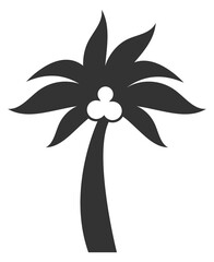 Poster - Coconut palm black silhouette. Exotic beach symbol