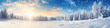 © tashechka - Winter background with sun shine snow scene