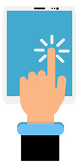 Poster - Tablet with finger press touchscreen. Tablet device
