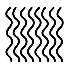 Sticker - Wavy Black Line as Geometric Element and Shape for Creative Design Vector Illustration