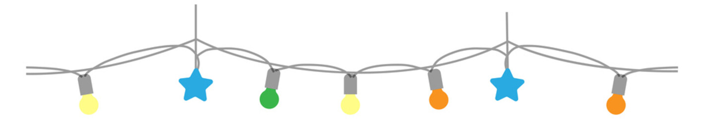 Wall Mural - light garland decorative border. colorful lamps hanging