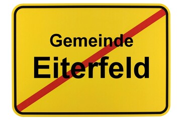 Illustration eines Ortsschildes der Gemeinde Eiterfeld in Hessen