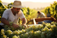 Man Working In Vineyard Picking Grapes. Making Wine, Picking Grapes, Working With Nature, Benefits Of Exercise, Heat Protection, Sun Protection, Ergonomic Safety, Career Building