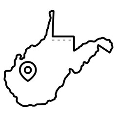 Wall Mural - West Virginia map