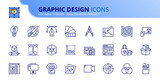 Fototapeta Do przedpokoju - Simple set of outline icons about graphic design