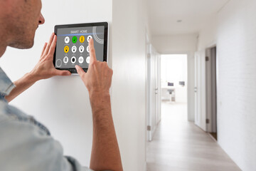 Poster - A tablet with smart home screen.