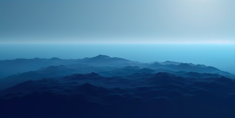 abstract landscape with mountains in blue tones. computer generated illustration.