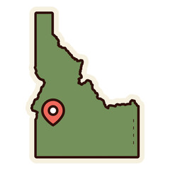 Wall Mural - Idaho map sticker