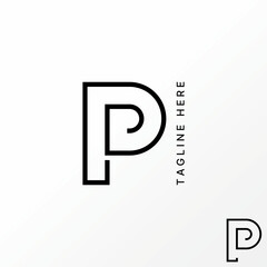 Poster - Logo design graphic concept creative abstract premium vector stock letter initial PP or PD font with double lines. Related monogram typography initial