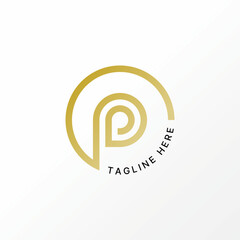 Poster - Logo design graphic concept creative abstract premium vector stock letter initial PP or PD font with circle lines. Related monogram typography initial